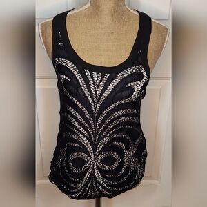 Express Black and White Lace Tank Top